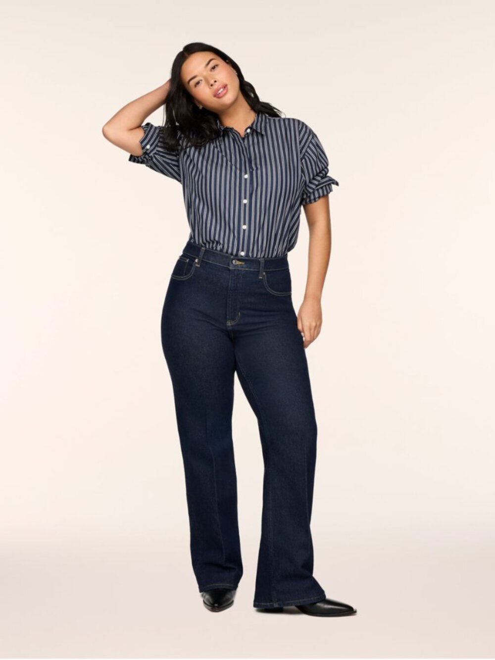 NWT Spanx Dark Wash Boot Cut Jeans - 12